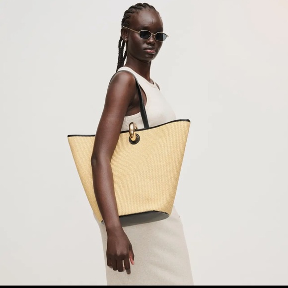 Urban Expressions Tan and Black Woven Tote - New w/Tags - Raelynn Tote - Picture 9 of 15